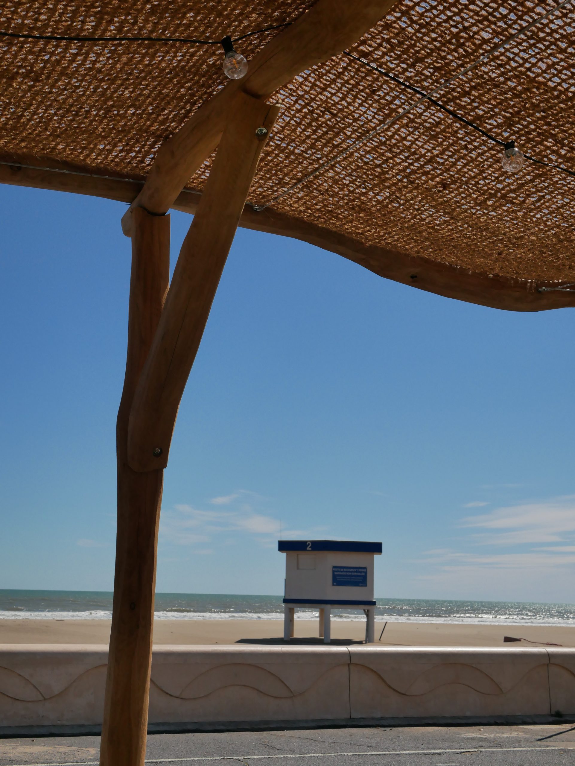 La plage de Narbonne-Plage vue depuis la terrasse du Miramar La plage de Narbonne-Plage vue depuis la terrasse du Miramar